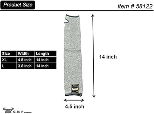 G & F PRODUCTS 100% Kevlar fiber by DuPont Cut Resistant Knit Sleeve, Sold by 6-piece pack - color: Grey