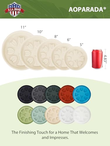 8‑Pack Tulip‑Design Plastic Plant Saucer Drip Tray, 5 Inch(Beige) - color: Beige, size: 5"(8Pack)