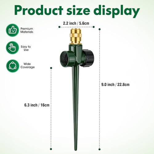 4 Pack Metal Lawn Sprinkler for Yard,360° Large Area Coverage