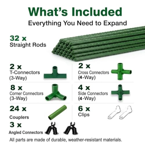 Modular Garden Hoop Extension Kit, Expandable Frame for Garden Cover