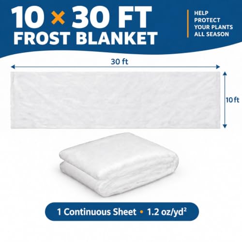 Plant Covers Freeze Protection, 10 ft x 30 ft 1.2oz Frost Blankets for Outdoor Plants in Winter, Floating Row Cover for Vegetable Garden, Frost Cloth Plant Freeze Protection - size: 10ft x 30ft frost blanket(1 Pack)
