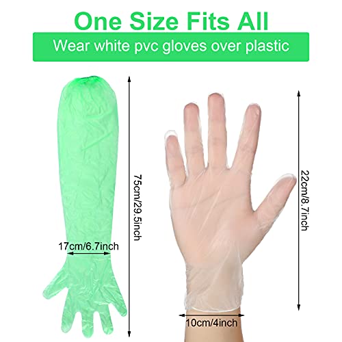 Honeydak 30 Pairs Field Dressing Gloves Disposable Long Short PVC - color: Green
