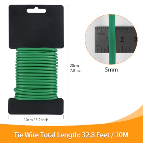 Tenn Well 2Pk 32ft 5mm Green Plant Ties Soft Garden Wire for Tomatoes - color: Green, size: 5mm