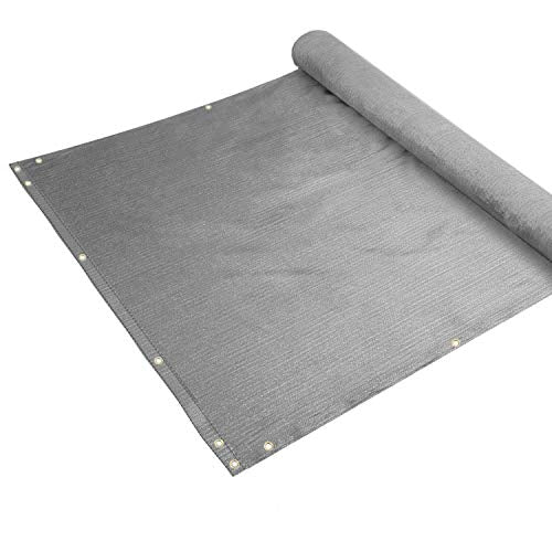 E&K Sunrise 3' x 19' Balcony Privacy Fence Screen Cover with Zip Ties Outdoor Screen Fence UV Protection for Deck Patio Backyard Apartment Pool Porch (Gray)