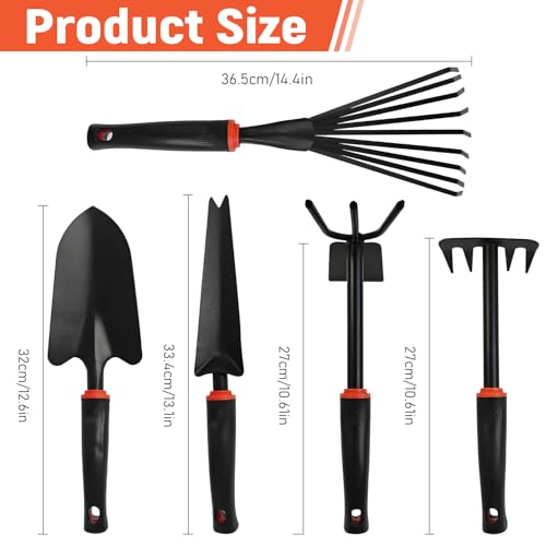 5 Pcs Set Weed Puller Tool,Hand Weeder Tool,Includes Rake, Shovel, Hand Hoe, Double-Sided Cultivator & Weed Puller Tool for Digging - color: Style 1