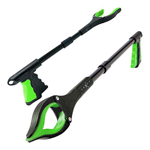 Grabber Reacher Tool 19 Inch Long, Foldable Pick Up Stick - Strong Grip Magnetic Tip - Heavy Duty Trash Picker Claw Reacher Grabber Tool Elderly Wheelchair Mobility Aid (Green) - color: Green