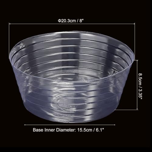 MECCANIXITY Plant Pot Saucer 8 Inch Plastic Round Flower Drip Tray for Indoor Outdoor, Clear Pack of 20 - size: 20.3x8.5cm