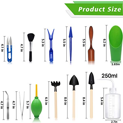 Succulent Tools, Mini Garden Tool Set, Transplanting Tools Set, Succulent Care kit for Succulent Miniature Gardening Plant, Multi, 13 Pcs - style: Green