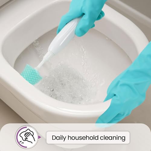 Elgood Reusable Dishwashing Cleaning Gloves with Latex free, Cotton lining,Kitchen Gloves 2 Pairs,Purple+blue Medium - color: Purple+blue, size: Medium (Pack of 2)