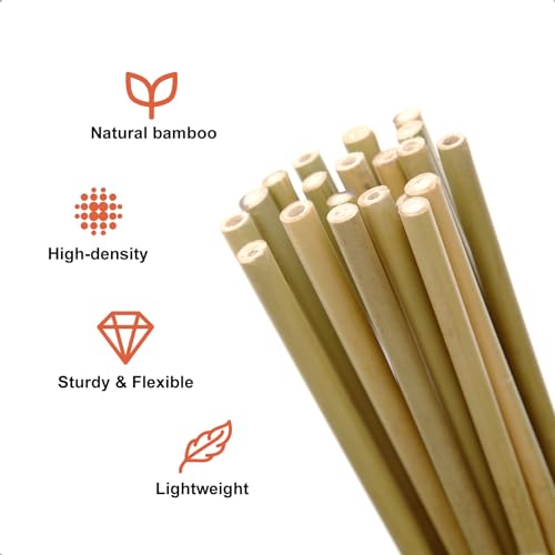 COLOtime Bamboo Stakes 6FT Garden Stakes Plant Poles for Outdoor 20 Pack - size: 6ft, 20 Pack