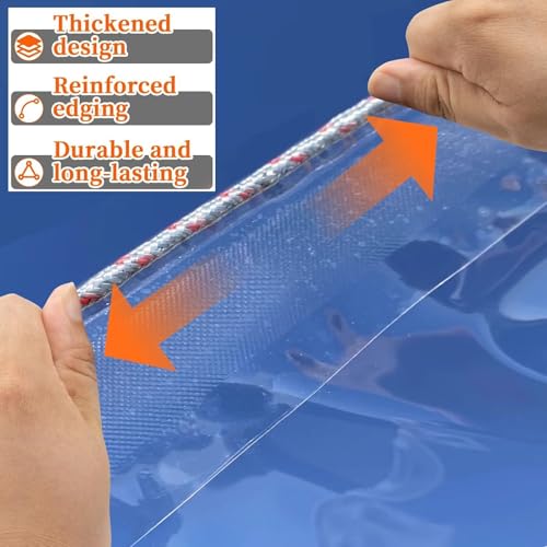 Clear Tarp 8x14 FT, Clear tarps Heavy Duty Waterproof, 8 Mil Vinyl Tarp with Metal Grommets, UV & Tear Resistant, Camping, Patio, Rain or Sun Shelter, Cars, Tarpaulin Home Garden Outdoor Use - size: 8 x 14 FT