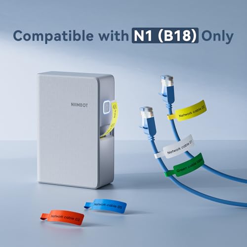 NIIMBOT Thermal Transfer Cable Label 0.49" x 4.29", for N1(B18) Label Maker - color: 0.49''×4.29''-yellow Cable