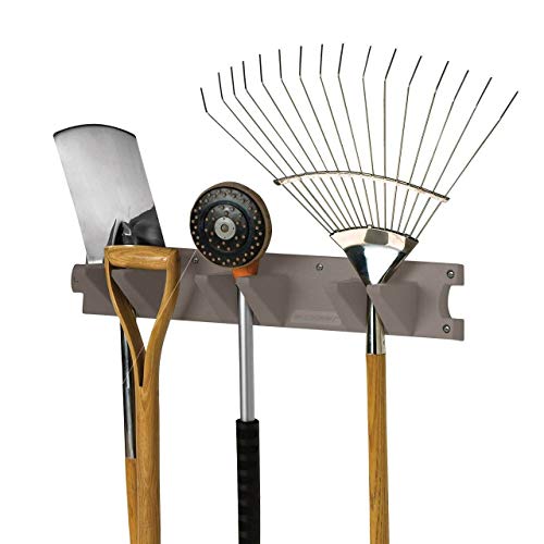 Suncast 2 Pack Wall Stud Mounted Garden Tool Hanger Organizer for Garage or Storage Space, 24 x 4.25 x 6 Inches, Holds Up to 6 Long Handled Tools