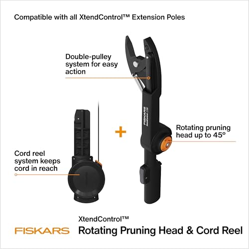 Fiskars XtendControl Rotating Tree Pruner Head, Pole Not Included - style: Rotating