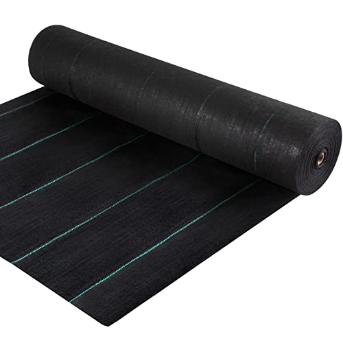 VEVOR Weed Fabric Barrier Heavy Duty, 4x300FT 5.8oz Weed Blocker Fabric, Woven Landscape Fabric, Garden Fabric Weed Barrier, Weed Control Fabric Ground Cover, Geotextile Fabric, Gardening Mat, Black - size: 4FT*300FT-5.8OZ, style: Woven