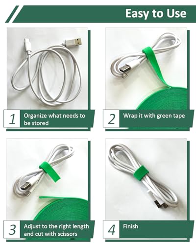 98.4 Ft Plant Ties Garden Tape, Reusable Adjustable Plant Clips for Climbing Plants, Green Nylon Self Adhesive Plant Twist Tie Strap to Support Gardening Plants - size: 98.4 FT