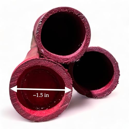 Pack of 3 Bamboo Sticks - 6 Feet Long Natural Thick Bamboo Poles - 1.5 in Diameter - Garden Stakes (Red) - color: Red