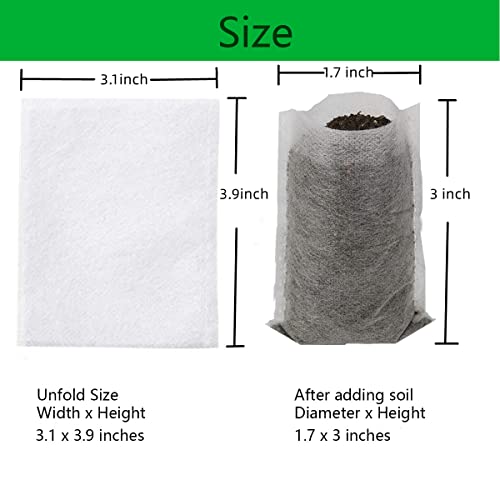 gardtree 400PCS Small Plant Nursery Bags 3.1x3.9 Inch, Biodegradable Non-Woven Seedling Bags, Breathable & Sturdy Grow Bags for Succulents Vegetables, Easy Transplant, Space-Saving for Home Garden - color: White, size: 3.1"x3.9"/400PCS
