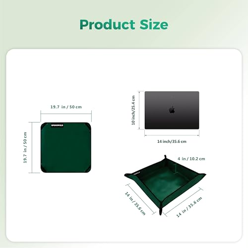 Repotting Mat for Indoor Plants 19.7"x19.7", Unique Gifts for Plant Lovers - color: Dark Green, size: 19.7" x 19.7" x 0.1"