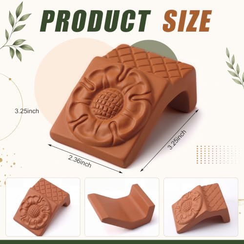 LemonRoad 12 Set Terra Cotta Cement Pot Feet for Outdoor Planters, Flower - style: Flower
