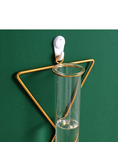 2 Pack IvyMei Luxurious Nordic Gold Wall Vase Metal Frame Glass Tube - color: Gold 11