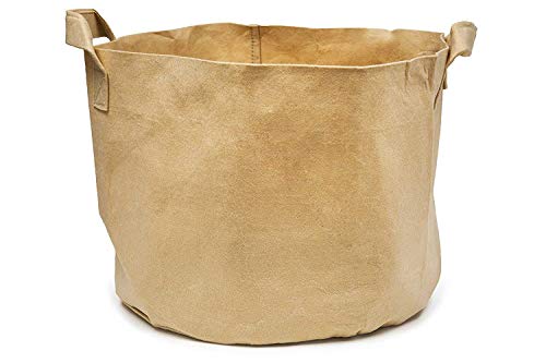 247Garden 5-Pack 1-Gallon Aeration Fabric Pot/Plant Grow Bag w/Handles (260 GSM, Tan w/Black Base, 6H x 7D) - color: Tan, size: 1 Gallon