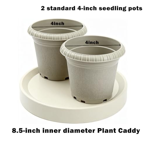 10" Plant Caddy with Hidden Wheels,2-Pack Gray+Light Gray - color: 10 Inch