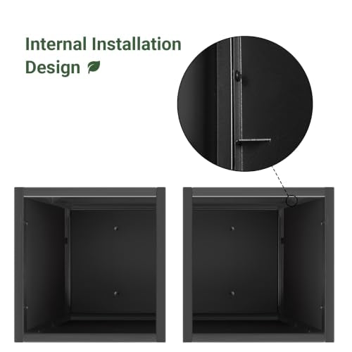2PCS Tall Metal Planter Box, 14" x 14” x 30” Planter Boxes Outdoor - size: 14"L x 14"W x 30"H - 2PCS
