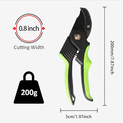 GARDENWORK 8" Professional Pruning Shears with Sharp SK5 High-Carbon Blades
