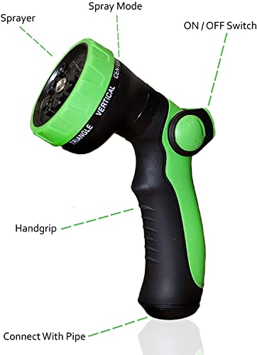 ROYALHOUSE Garden Hose Nozzle, 8 Adjustable Spray Patterns, High Pressure Washer Nozzle, Watering Lawn and Garden, Washing Cars, Bathing Dogs & Cats (Pack Of 2) - size: Pack Of 2