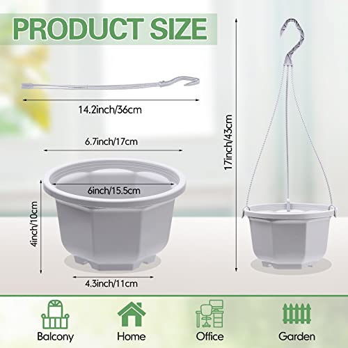 Roshtia 24 Pcs Hanging Planter Pot with Hook, Ceramic White, 6.7 Inch - color: Ceramic White, size: 6.7 Inch
