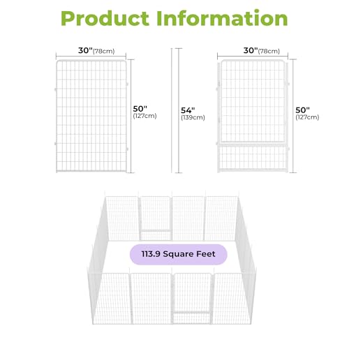 SunsGrove Decorative Garden Fence with Gate 50 in(H) x 40.9 ft(L) 16 Panels, Heavy Duty Metal Animal Barrier Fence for Yard, Flower Bed Fencing, Garden Border Fence, Easy Set Up, White - color: White, size: 50 in(H) x 40.9 ft(L) 14 Panels +2 Gates