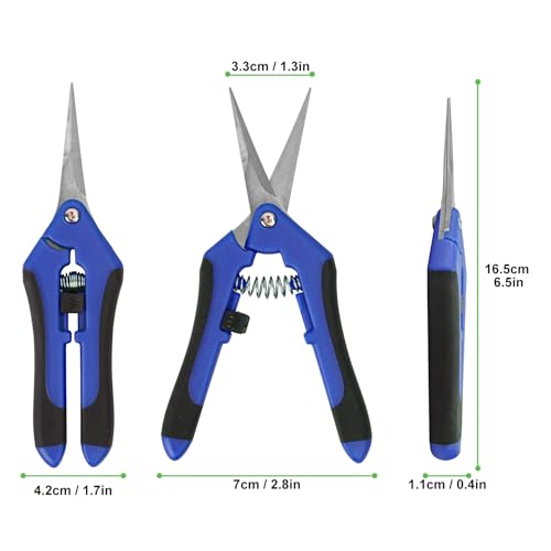15 Pack 6.5 Inch Garden Pruning Scissors, Hand Pruner with Stainless Steel Blades, Sharp Point Gardening Shears Cutter, Gardening Pruning Shear, Supplies & Accessories(Blue)