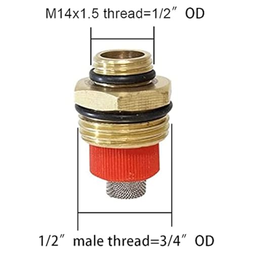 Joywayus Brass 1-Hole Misting Spray Nozzle Garden Sprinklers 1/2" NPT Male Irrigation Connector Water Sprinklers Mister Heads Fitting with Filter Mesh (Pack of 3) - size: 1 Holes-1/2"NPT