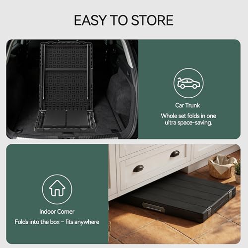 6FT Folding Table & Chair Set, Seats 6-8, Portable Black - color: Black