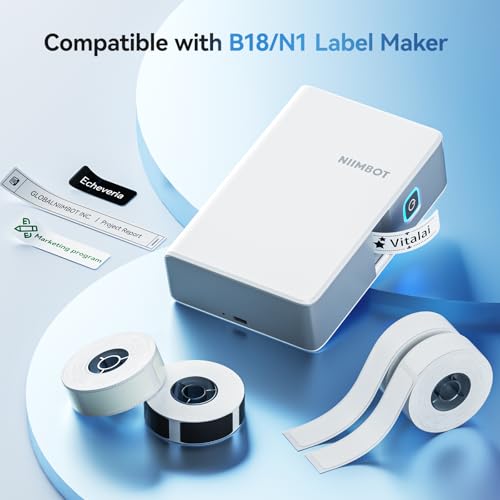 NIIMBOT Thermal Transfer Labels 0.52''x1.38'', Only for B18/N1 Label Maker - color: 0.51''×1.38''-luminous