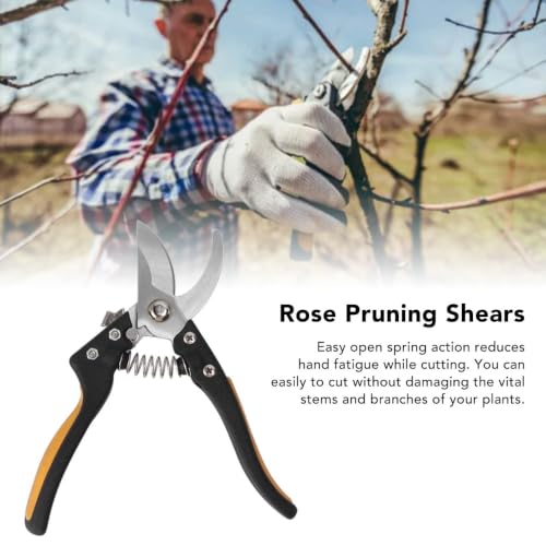 Limen 6.7 Inch Micro Tip Pruning Shears,SK5 High Carbon Steel Hand Pruners with Black Yellow Ergonomic Handles for Bonsai Floral Houseplant Trimming