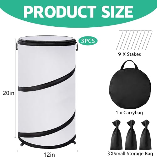 3 Pcs Pop Up Winter Frost Plant Cover, Garden Plants Freeze Protection Tent - color: White-3pcs