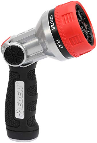 Eden Metal 7-Pattern Hose Nozzle: Thumb Control, Heavy-Duty Zinc Alloy - style: 7-Pattern