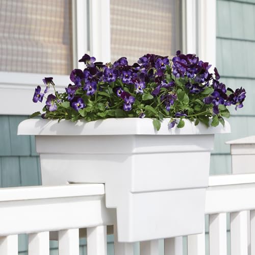 Root & Vessel Countryside Railing Planter Box, 16 Inch, White - color: White, size: 16 Inch