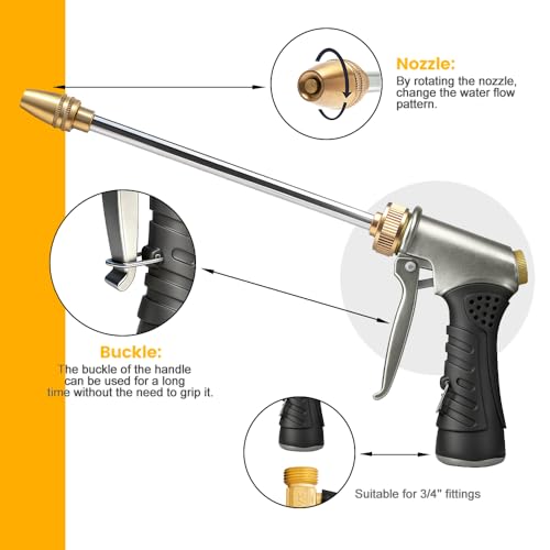 Garden Hose Nozzle with Soap Dispenser,High Pressure Metal Foam Sprayer - style: Foam Gun B