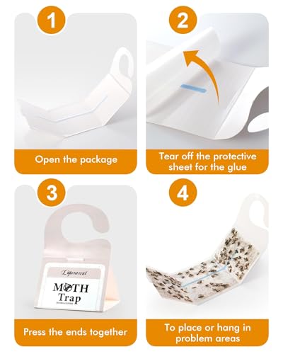 Pantry Moth Traps - Extra Strength Hanging Clothes Clothing Moth Traps with Pheromone for House Pantry Indoor Closets - 20 Pack - size: 20-pack