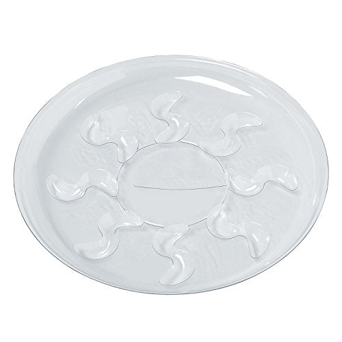 Idyllize 5 Pieces of 16 inch Clear Thick Plastic Heavy Duty Sturdy Plant Saucer Drip Trays for pots (16'') - size: 16"