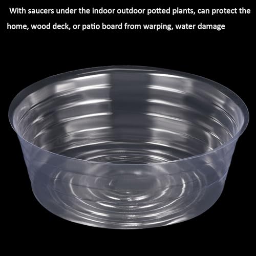 M METERXITY 5 Pack Planter Saucers - Thin Plastic Plant Tray Flowerpot Drip Trays Round Apply to Outdoor/Garden (12 Inch, Clear) - size: 12 Inch