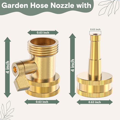 Twinkle Star Brass Hose Jet Nozzle with Garden Shut off Valve 4 Pack - color: Nozzle Valve 4 Pack
