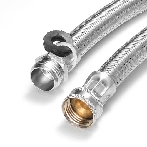 Garden Hose Extender, Kink-Free, Braided Stainless Steel Water Hose - size: 2FT, style: Male to Female