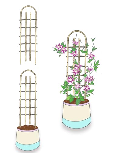 Bamboo Trellis,U-Shape Bamboo Trellis,4Feet,3pack,for Climbing Plants Outdoor Bamboo,for,Climbing Plants,Tomato, Vegetables,Flowers, Beans, Cucumber,Indoor Potted Climb Plants - style: U-Shape,4Ft,3Pack