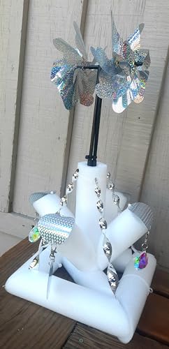 Pool Bird Deterrent: Twirly Bird Away Keeps Birds Out of Your Pool + Boat + Backyard: Scare Birds Away (White) - color: White