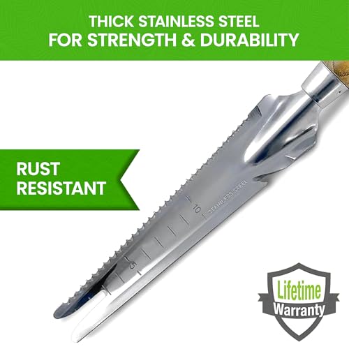 Garden Guru Hand Weeder Trowel with Ergonomic Handle – Stainless Steel Weeding & Digging Knife – Rust Resistant - Perfect for Weeding, Transplanting, Digging, Pruning, Cutting - size: 1Pack