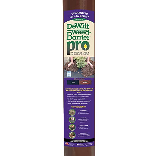 Dewitt 30 Year Professional Weed Control Fabric 3 oz, Brown, 3 x 100 Feet – Heavy-Duty Landscape Barrier and Ground Cover for Gardens, Raised Beds, Walkways, and Outdoor Landscaping